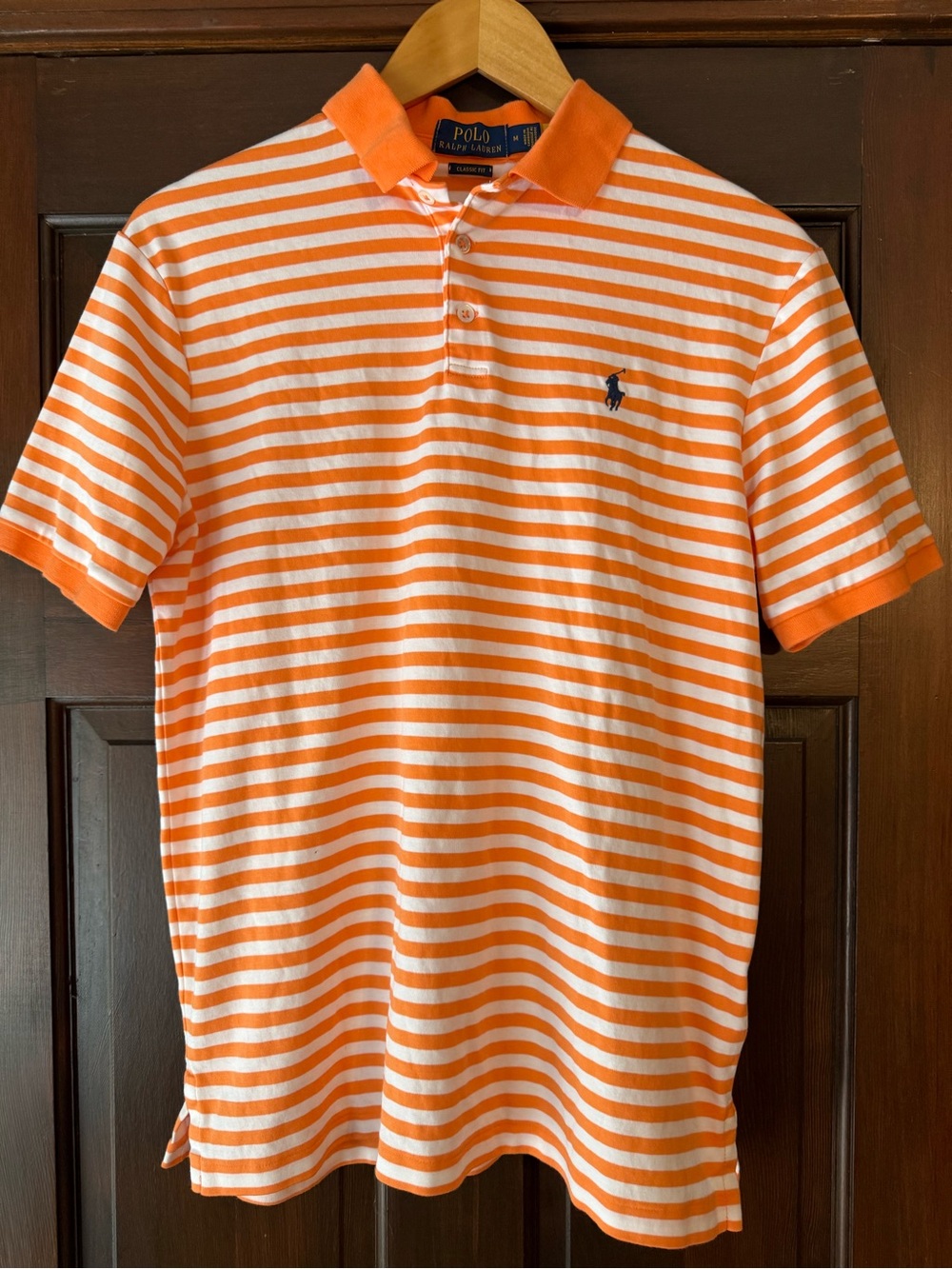 Ralph Lauren Orange & White Striped Polo Shirt